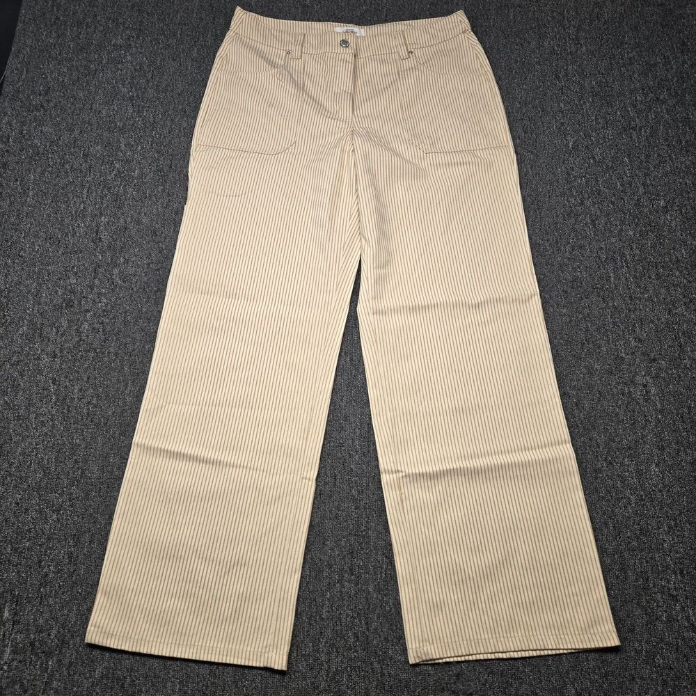 Cali 1850 Womens Pants 11 Tan Brown Striped Wide Leg High Rise Boho Juniors